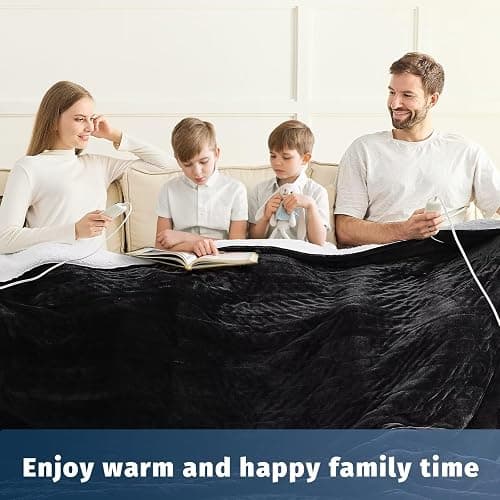 Heated Electric Blanket Queen Size - 84" x 90" Heating Blanket with Dual Control, 10 Heating Levels & 8 Hours Auto Off, Soft Warm Flannel Blanket, Christmas Birthday Gifts for Senior Grandma thumbnail 4