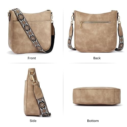 BOSTANTEN Crossbody Bags for Women Trendy Vegan Leather Hobo Purses Shoulder Handbags With Wide Shoulder Strap thumbnail 7