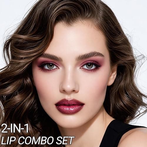 Nourishing Lip Gloss with Brown Lip Liner Lip Combo Sets, Solid Lip Gloss Jelly Lipstick High Shine, Nude Lip Kit with Lip Liner and Gloss for Women, Lightweight Long-Lasting Lipstick Makeup Gift, 01 thumbnail 3