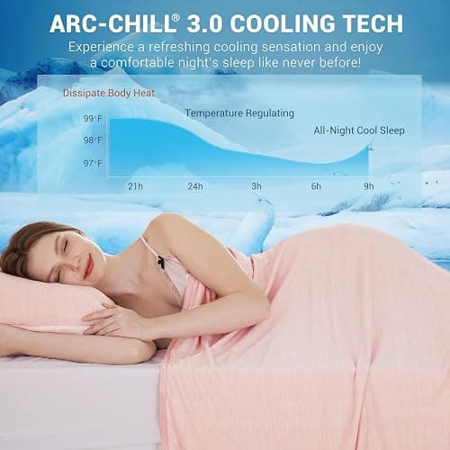 Elegear Revolutionary Cooling Blanket Throw Absorbs Heat to Keep Body Cool for Night Sweats, Arc-Chill 3.0 Cool Fiber Q-Max>0.5 for Hot Sleepers, Lightweight Summer Cold Blankets for Sleeping, Pink thumbnail 3