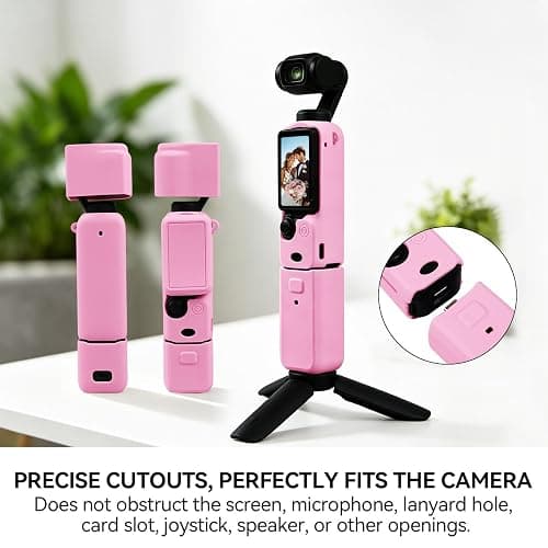Easy Hood Protective Case for DJI Osmo Pocket 3/Xtra Muse Camera(Pink) | Camera Cover Set with Lens Protector Cover,Anti-Loss Strap,Mic Protector,Soft Silicone,Anti-Scratch,Slim Fit Skin Accessories thumbnail 5