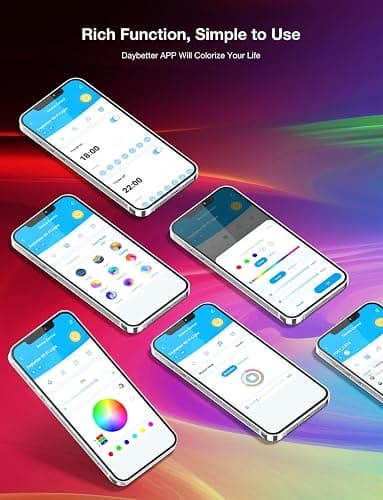 DAYBETTER Smart WiFi Led Strip Lights 200ft App Controlled Work with Alexa and Google Assistant Timer Schedule RGB Strip Color Changing Décor for Bedroom Party Kitchen 100ft*2, TCF0223120W-WA01-V2 thumbnail 6