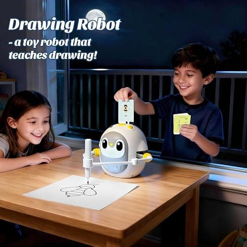 GMYGBY Drawing Robot for Kids, Montessori Learning Drawing Machine with 200 Cards, Smart Educational Painting Toy for 3 4 5 6 7 8 Year Old Boys Girls Birthday Party Gift- (Penguin) thumbnail 2