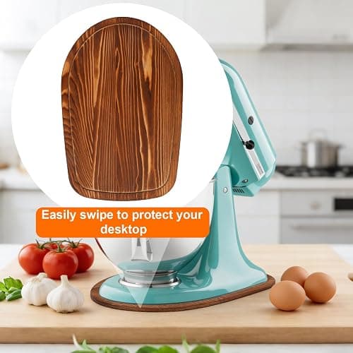 Wooden Mixer Slider Mat for 4.5-5 Qt Stand Mixers, Wood Anti-Slip Tray Mixer Base Pad Countertop Protector for Home Kitchen thumbnail 7