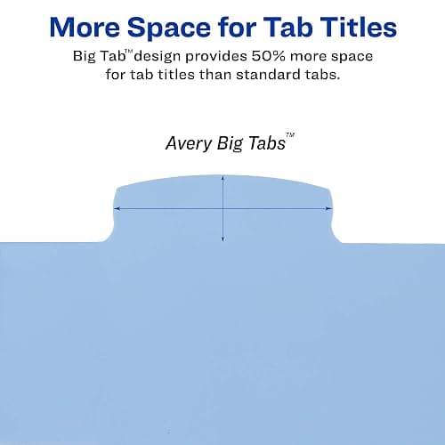 Avery Big Tab Write & Erase Durable Plastic Dividers for 3 Ring Binders, 8-Tab Sets, Pastel Colors, 3 Sets of Binder Dividers, Great for Organizing Reports, Presentations, and More (31351) thumbnail 5