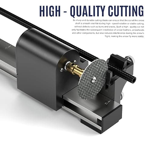Electric Arrow Saw, Carbon Arrow Cutter with 2x Resin Saw Blade, Adjustable 4.3”-32” Archery Arrow Cutting Saw Tool with Precision Scale, Dust Cover, Aluminum Alloy Arrow Saw thumbnail 4