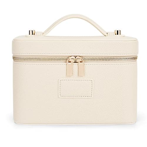 HiTotes Makeup Bag Vanity Case for Women Leather Cosmetic Bag Travel Toiletry Bags Portable Makeup Organizer Case - Image 1