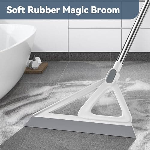 Multifunction Magic Broom, Squeegee Broom for Floor, Rubber Silicone Broom for Floor Cleaning, Magic Broom Sweeper for Living Room, Kitchen, Bathroom-Easy Dry The Glass (Grey, 54 INCH) thumbnail 2