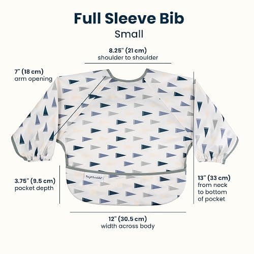 Tiny Twinkle Long Sleeve Bib for Babies & Toddlers | Waterproof Smock Bib for Eating | Machine Washable & Mess-Proof Feeding Essentials | Newborn Shower Gift (Varsity Flags, Small 6-24 Months) thumbnail 5