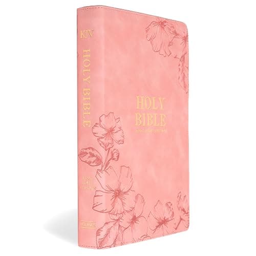KJV Holy Bible, Giant Print with Cross-References, Soft Pink LeatherTouch with Floral Cover Design, Thumb Index, Ribbon Marker, Red Letter, Full-Color Maps, Easy-to-Read MCM Type, King James Version thumbnail 3