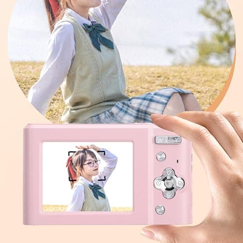 Digital Camera, 2.7K 48MP 8X Zoom Digital Video Camera with 2.4in HD IPS Screen, Built in Flash, Compact Small Camera for Kids Students﻿ (Pink) thumbnail 6