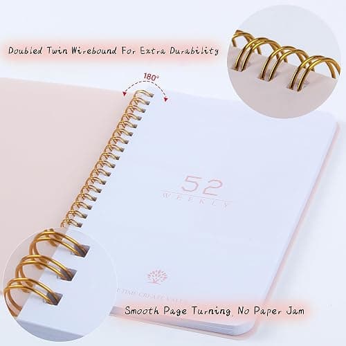 Weekly Planner Undated Planner Book with To-Do List,Weely Goals,Habit Tracker, 5.7"X 8" Inch for 52 Weeks Planning Pink for Women thumbnail 4