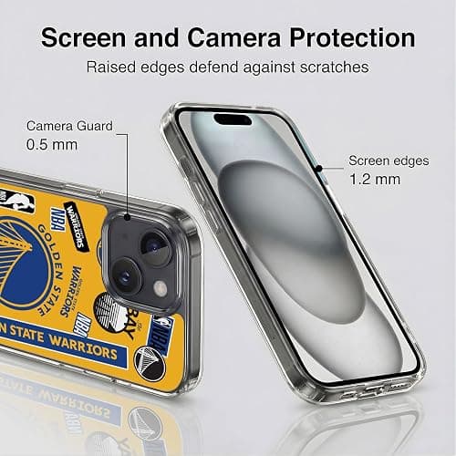 Head Case Designs Officially Licensed NBA Sticker Collage Golden State Warriors Gel Case [Military Grade Protection] Compatible with Apple iPhone 15 and Compatible with MagSafe thumbnail 5