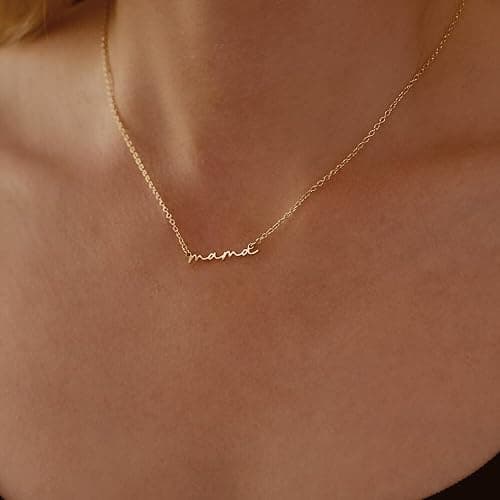 KUKULIKI Custom Tiny Name Necklaces for Women, 18k Gold Plated Delicate Name Necklace Personalized with Curb/Cable Chain, Dainty Birthday Jewelry Gifts for Mom thumbnail 4