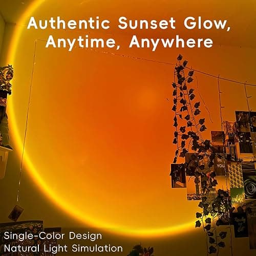 Easeking LED Sunset Lamp - Sunset Lights Night Lights LED Projector Floor Lamp Atmosphere Light Night Light for Bedroom Livingroom Party Bar Store, USB Charging thumbnail 3