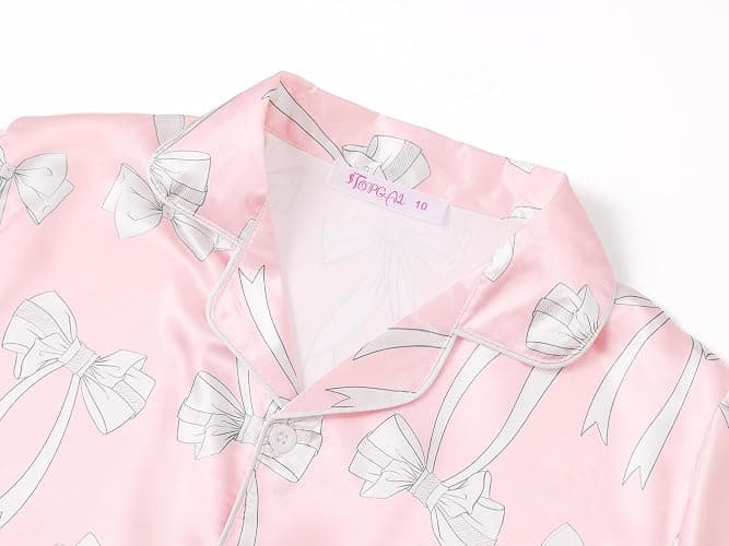 Topgal Satin Pajamas for Girls Coat Style Unicorn & Cat Silky Button Down PJ Set Size 6-16 thumbnail 2