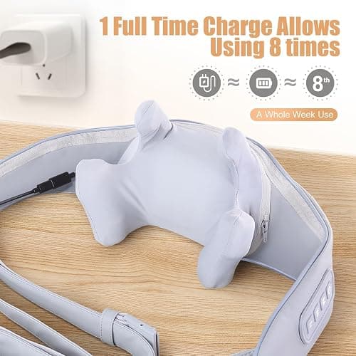 MASGRE Electric Shiatsu Back and Neck Massager, Cordless Shoulder Massager with Heat, Deep Tissue 3D Kneading Massage Pillow for Shoulder, Leg, Body Muscle Pain Relief, Gifts for Men Women thumbnail 7