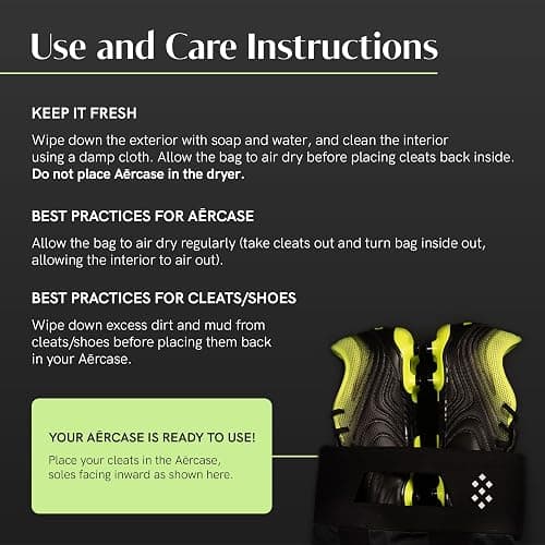 Salt Aērcase Smell Proof Cleat Bag – Regular Size - Athletic Soccer & Golf Shoe Bag for Smelly Cleats & Gym Shoes- Durable, Water-Resistant, & Easy to Clean thumbnail 6