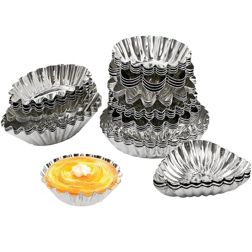 Dicunoy Set of 36 Egg Tart Molds for Baking, Mini Tartlet Tins, Ensaymada Molder Filipino, Resuable Brioche Mold, Cupcake Cookie Baking Tool for Tart Shells, Mini Cake, Pudding, Muffin thumbnail 4