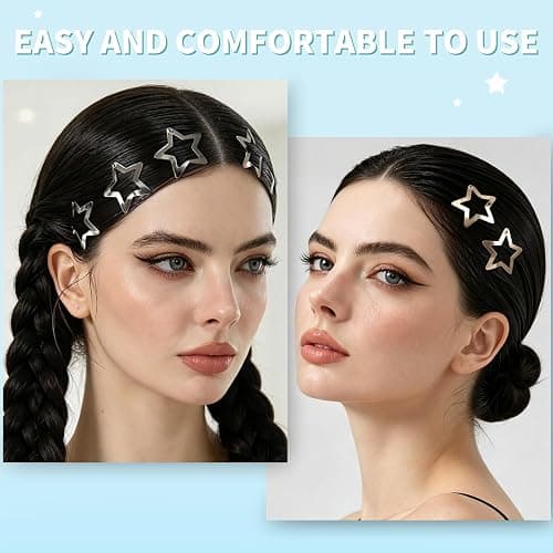 Teenitor 100pcs Star Hair Clips Y2k Hair Clips Hair Barrettes for Girls | 18 Colors Star Hair Clips 1.18" 2000s Hair Accessories Y2K Snap Hair Clips for Women Girls thumbnail 5