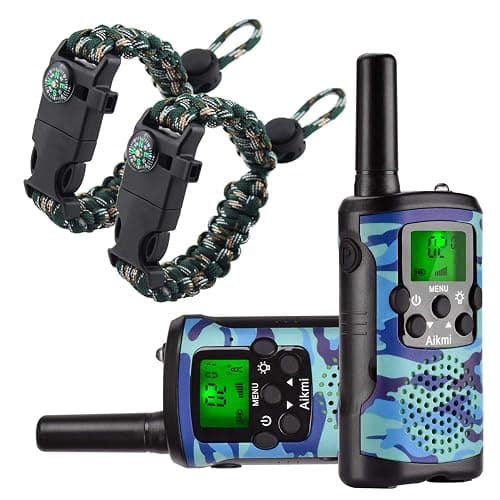 Walkie Talkies for Kids 22 Channel 2 Way Radio 3 Miles Long Range Handheld Walkie Talkies Durable Toy Best Birthday Gifts for 6 Year Old Boys and Girls fit Adventure Game Camping (Blue Camo 1) - Blue Camo 1 - Image 1