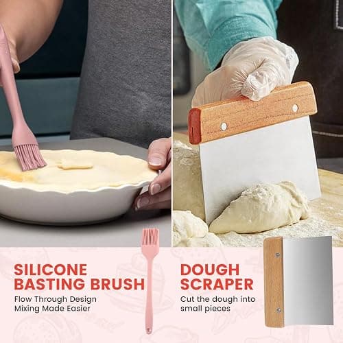 Joyyy Sourdough Starter Kit, Banneton Bread Proofing Basket, 8.5Inch Proofing Basket for Baking, Banneton Bread Baking Gift Set, Sourdough Bread Baking Supplies (Black) thumbnail 7