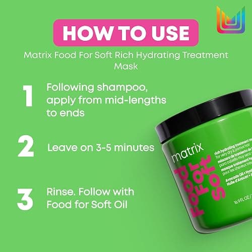 Matrix Rich Hydrating Treatment Mask for Very Dry and Porous Hair, With Avocado Oil and Hyaluronic Acid, Food For Soft, 500 ml thumbnail 6