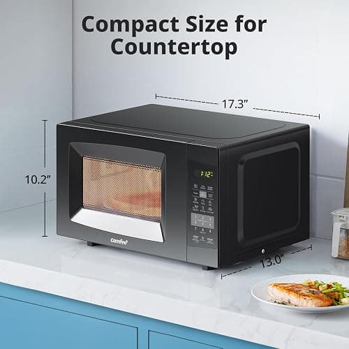 COMFEE' EM720CPL-PMB Countertop Microwave Oven with Sound On/Off, ECO Mode and Easy One-Touch Buttons, 0.7cu.ft, 700W, Black thumbnail 2