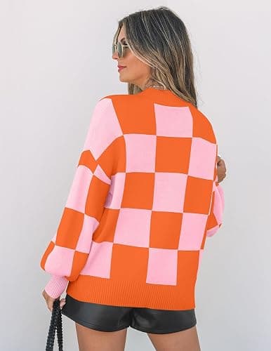 ZESICA Women's 2025 Fall Fashion Turtleneck Long Sleeve Striped Ribbed Knit Loose Pullover Sweater Tops thumbnail 3