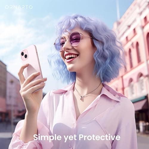 ORNARTO Compatible with iPhone 15 Case 6.1, Slim Liquid Silicone 3 Layers Full Covered Soft Gel Rubber Phone Case, Anti-Scratch Shockproof Protective Cover 6.1 Inch, Chalk Pink thumbnail 6