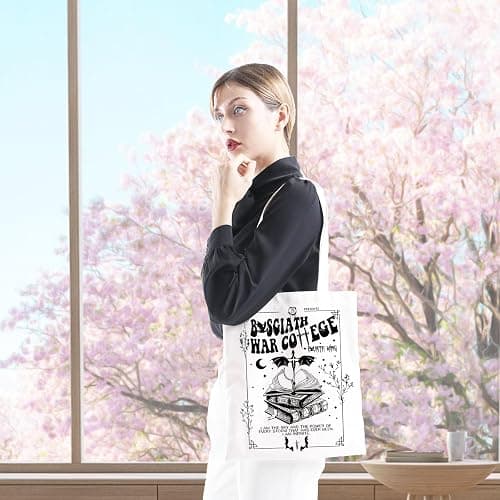 GJTIM Romantasy Dark Academia Dragons YA Fantasy book Inspired Gift Bookish Merch Dragon Rider Tote Bag thumbnail 4