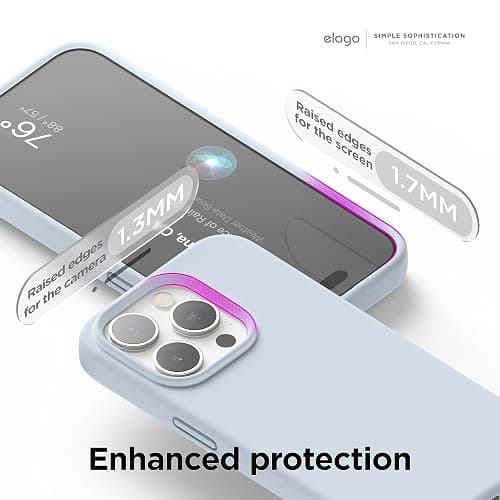 elago Compatible with iPhone 15 Pro Case, Liquid Silicone Case, Full Body Protective Cover, Shockproof, Slim Phone Case, Anti-Scratch Soft Microfiber Lining, 6.1 inch (Light Blue) thumbnail 5