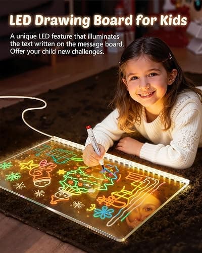 Lumiboards LED Drawing Board for Kids, 2026 New LED Note Board with Colors Doodle Glow Board, 12-inch Light Up Drawing Board with 7 Markers Pen & Tripod, Kids Gift for Birthdays,Christmas,Halloween thumbnail 2