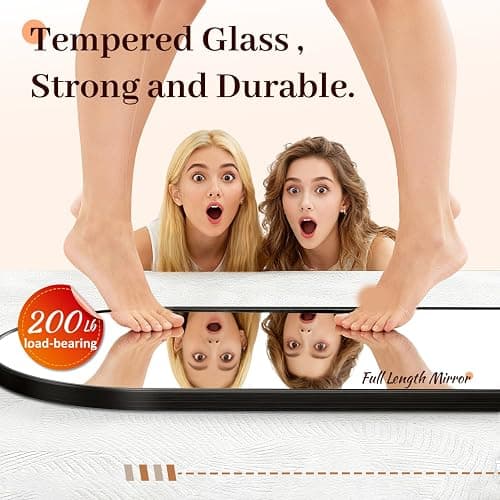 EOGOW 71" x 24" Arched Full Body Mirror,Standing or Leaning Tempered Glass Shatterproof Full Length Mirror with Stand for Bedroom Living Room Entryway,Black thumbnail 6
