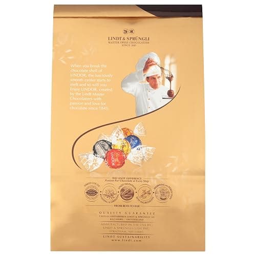 Lindt LINDOR Assorted Chocolate Candy Truffles, Chocolate with Smooth, Melting Truffle Center, 15.2 oz. Bag thumbnail 9