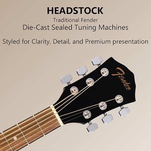 Fender FA-125 Acoustic Guitar - Sunburst Bundle with Gig Bag, Tuner, Strings, Strap, Picks, and Austin Bazaar Instructional DVD thumbnail 7