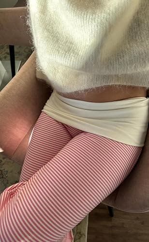 UAURORAO Fold Over Yoga Pants for Women Wide Leg Workout Sweatpants Y2k Striped Lounge Pants thumbnail 2