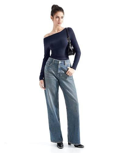 SUUKSESS Women Long Sleeve Off Shoulder Tops Trendy Cowl Neck Going Out Shirt for Fall thumbnail 4