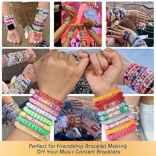 XIMISHOP 3680PCS Pony Beads ，2400PCS Colorful Hair Beads 48 Colors 6x9mm Rainbow Plastic Pony Bead for Hair Braids Craft Beads Kit Friendship Bracelet Making thumbnail 6