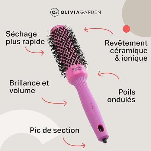 Olivia Garden Expert Blowout Shine – Brosse ronde en céramique antistatique pour brushing brillant et sans frisottis thumbnail 7
