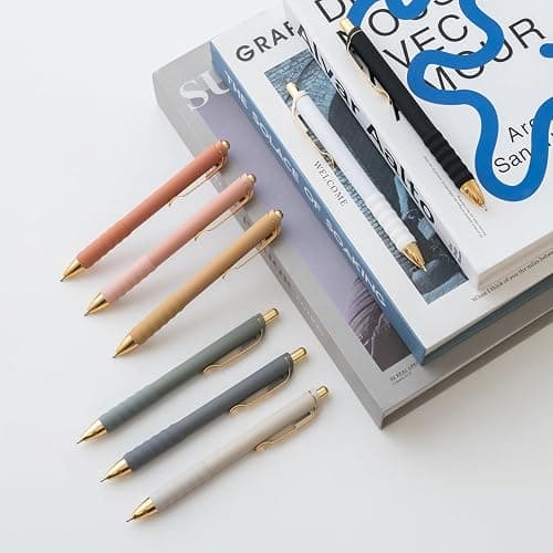 Aisibeiger Ballpoint Pens Black Ink Ball Point Pen with Super Soft Grip Medium Point 1.0mm Office Pens (Gold 12-count) thumbnail 7