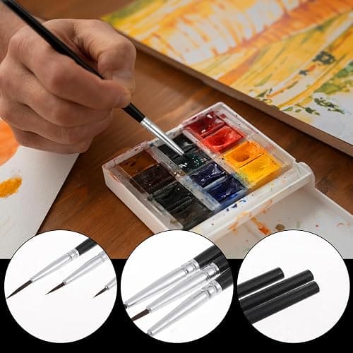 ElevateTech Tiny Detail Paint Brushes 30 Pcs Fine Tip Paint Brush Set with 3 Size #0#00#000 Mini Liner Brushes Small Miniature Painting Brush for Model, Watercolor, Oil, Acrylic Painting thumbnail 7