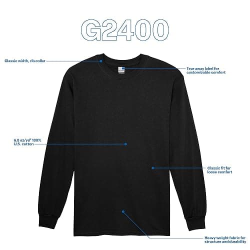 Gildan Adult Ultra Cotton Long Sleeve T-Shirt, Style G2400, Multipack thumbnail 4
