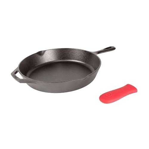 Lodge Seasoned Cast Iron Skillet - Quality Frying Pan for the Stove, Oven, Grill & Campfire - Includes Silicone Hot Handle Holder - Non-Toxic, Nonstick & Long-Lasting - 12 Inches thumbnail 3