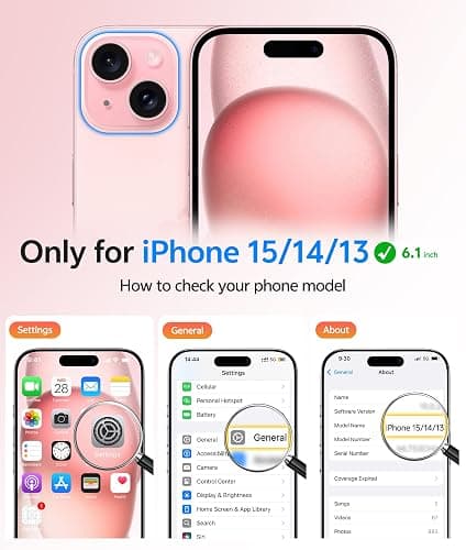 FNTCASE for iPhone 15/14/13 Case, Fit for Magsafe, Glass Screen Protector | Translucent Matte, Magnetic Phone Cases, 14FT Military Grade Drop Protection, Slim Shockproof Protective Cover, Light Pink thumbnail 2