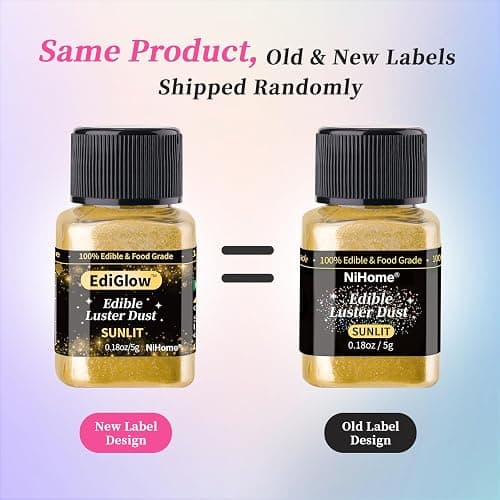 NiHome Edible Food-Grade Glimmer Powder Glitter Luster Dust Metallic Food Decorating Sprinkle Glimmery Dust for Drink Wine Beverage Cake Candy Dessert Bakery Restaurant Vegan (0.18oz/5g, Light Pink) thumbnail 4