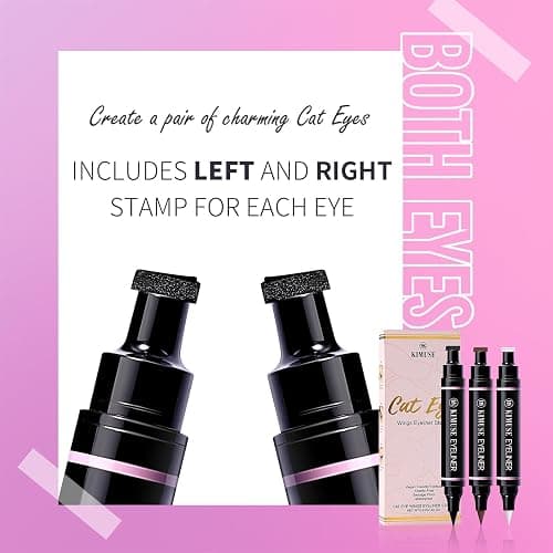 KIMUSE Winged Eyeliner Stamp, Eyeliner Pens for Perfect Wing Cat Eye Stamp Eyeliner Waterproof Smudge Proof, Long Lasting Eye Makeup Liquid Eye Liner (BLACK) thumbnail 4
