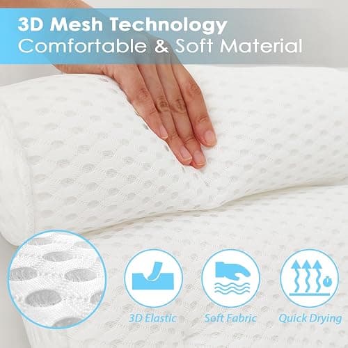 AEROiVi Luxury Bath Pillows for Tub，Bath Pillow Bathtub Pillows for Head and Neck Support Bath Cushion Made from Soft Spacer Mesh Material with Suction Cups thumbnail 5
