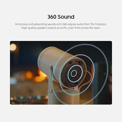 Samsung 30” - 100” The Freestyle 2nd Gen with Gaming Hub Smart Portable Projector, FHD, HDR, Big Screen Home Theater Experience, 360 Sound, SP-LFF3CLAXXZA, 2023 Model thumbnail 7