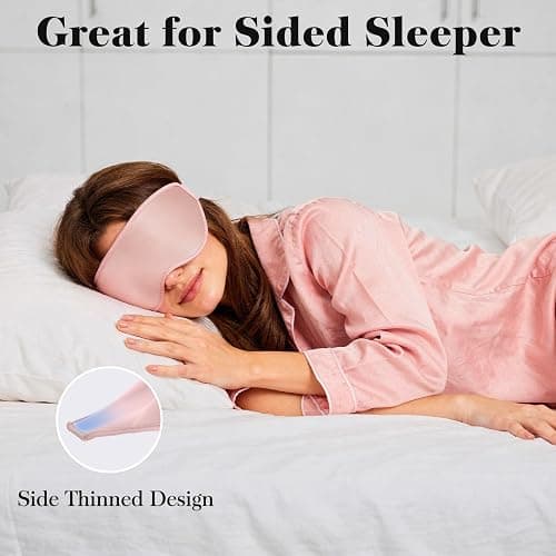 Fygrip 3D Eye Mask Sleep Mask for Men & Women, 100% Pressure-Free & Light Block-Out Eye Mask for Sleep with Easy Adjustable Strap, Night Eye Cover for Travel, Pink thumbnail 6